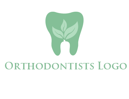 leaves inside tooth logo