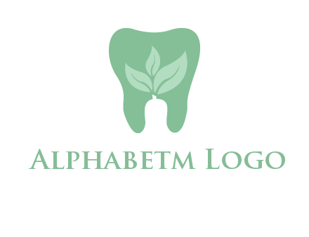 leaves inside tooth logo
