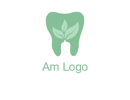 leaves inside tooth logo