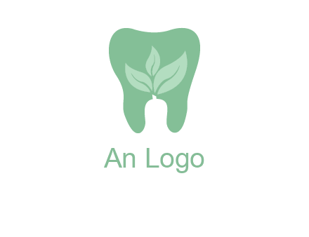 leaves inside tooth logo