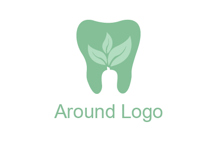 leaves inside tooth logo