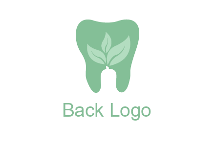 leaves inside tooth logo
