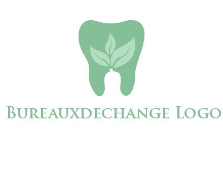 leaves inside tooth logo