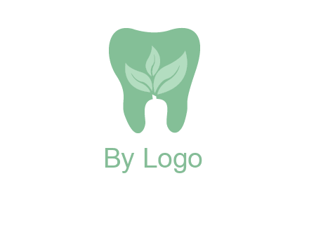 leaves inside tooth logo