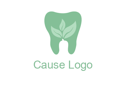 leaves inside tooth logo