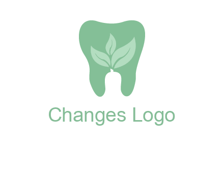 leaves inside tooth logo
