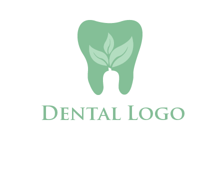 leaves inside tooth logo