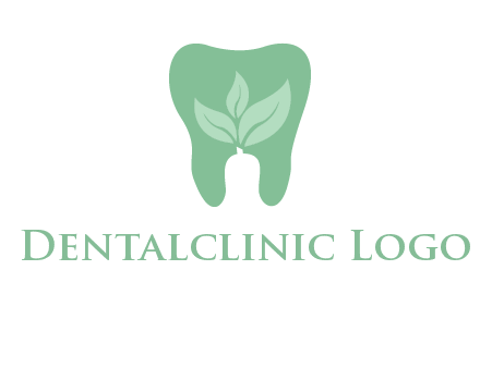 leaves inside tooth logo