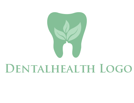 leaves inside tooth logo