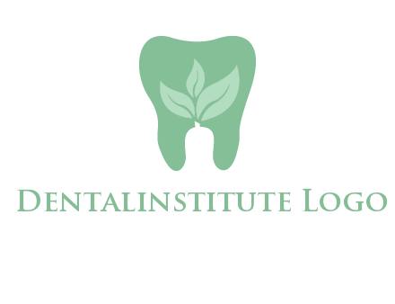 leaves inside tooth logo