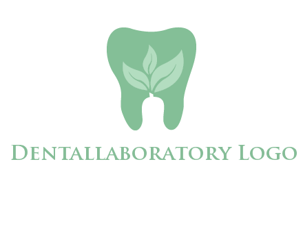 leaves inside tooth logo