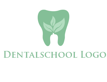 leaves inside tooth logo