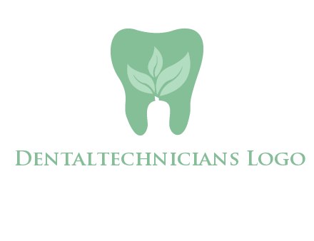 leaves inside tooth logo