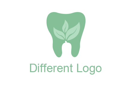 leaves inside tooth logo