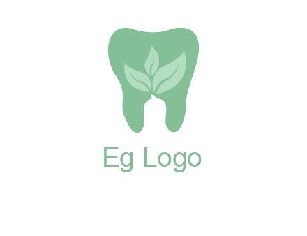 leaves inside tooth logo