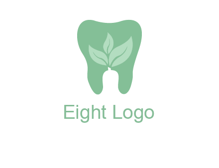 leaves inside tooth logo