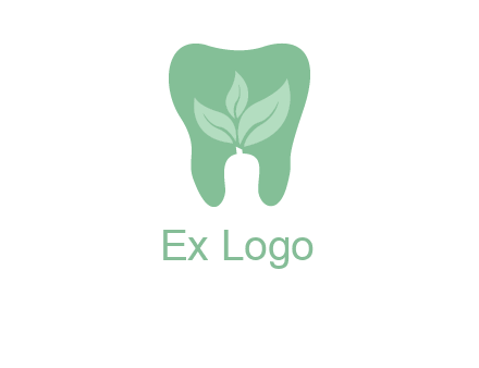 leaves inside tooth logo
