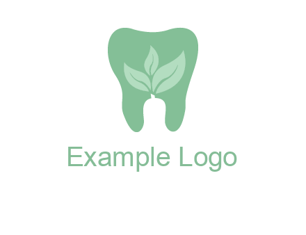 leaves inside tooth logo