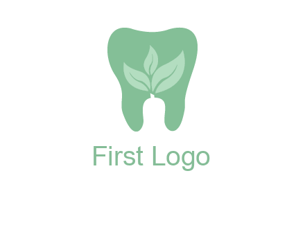 leaves inside tooth logo