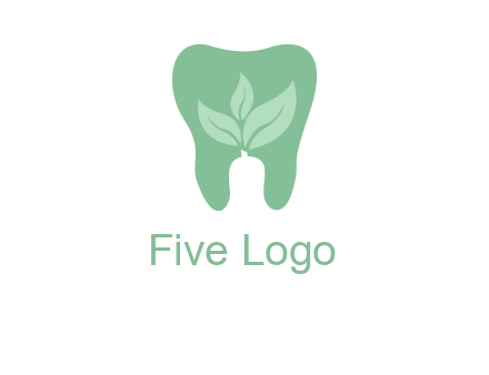leaves inside tooth logo