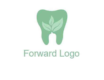 leaves inside tooth logo