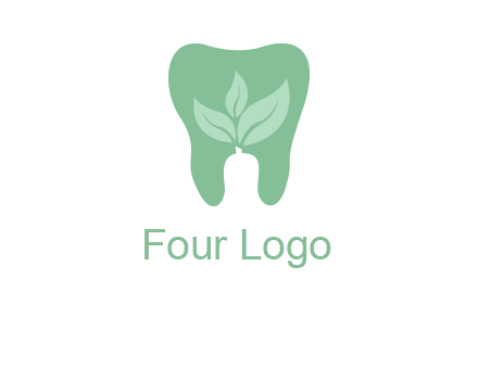 leaves inside tooth logo