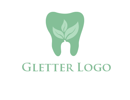 leaves inside tooth logo