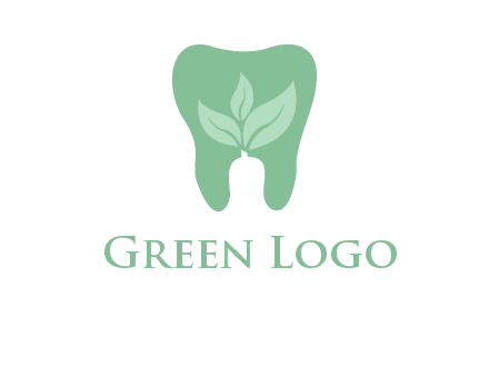leaves inside tooth logo