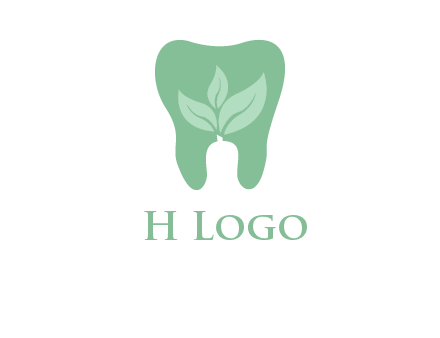 leaves inside tooth logo