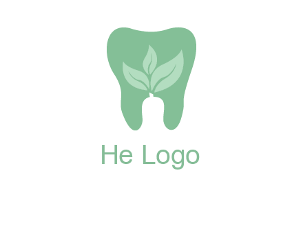 leaves inside tooth logo