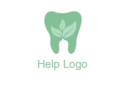 leaves inside tooth logo