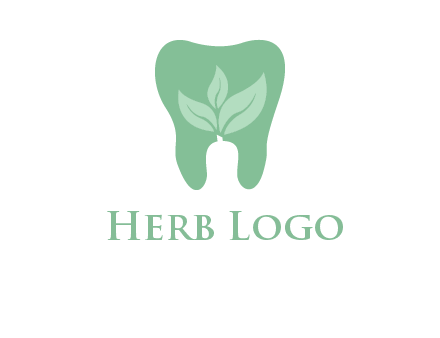 leaves inside tooth logo