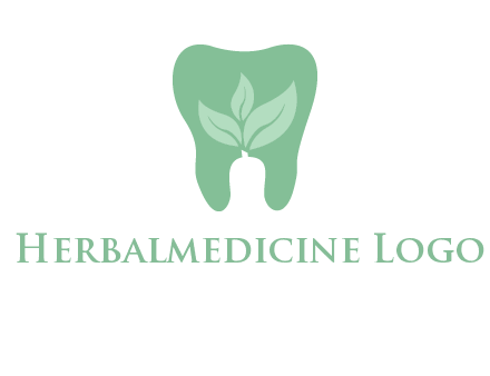 leaves inside tooth logo