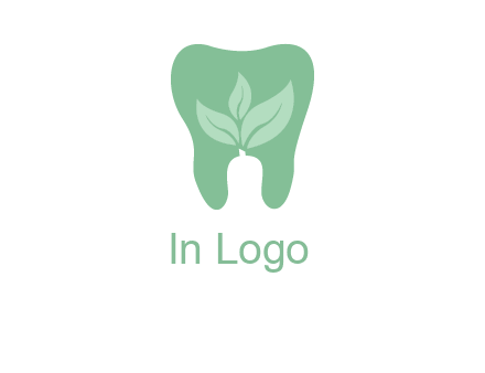 leaves inside tooth logo