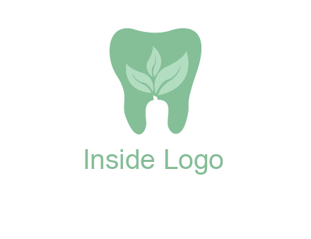 leaves inside tooth logo