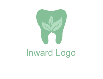 leaves inside tooth logo