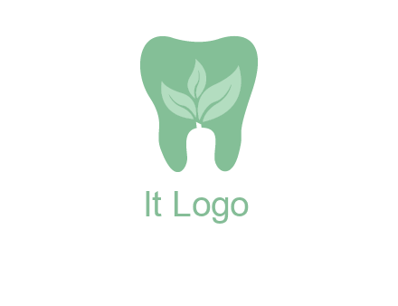 leaves inside tooth logo