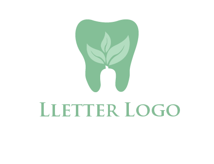 leaves inside tooth logo