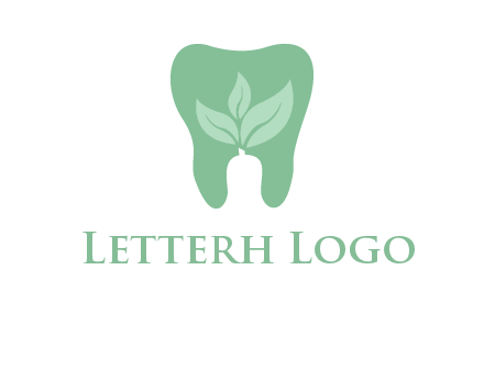 leaves inside tooth logo