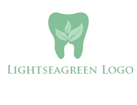 leaves inside tooth logo