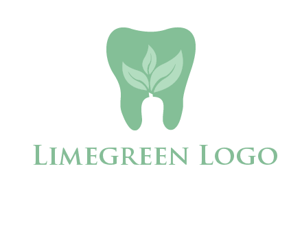 leaves inside tooth logo