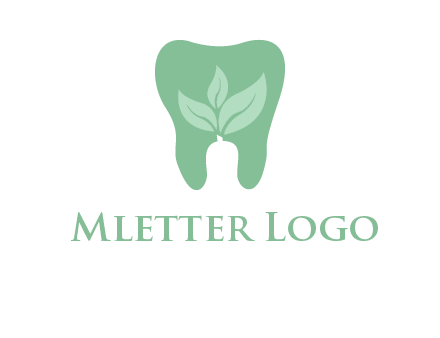 leaves inside tooth logo
