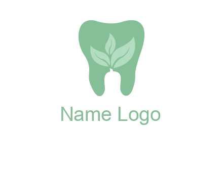 leaves inside tooth logo