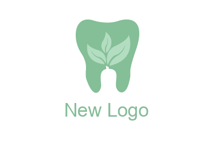 leaves inside tooth logo