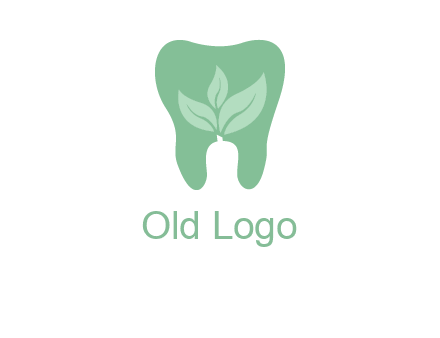 leaves inside tooth logo