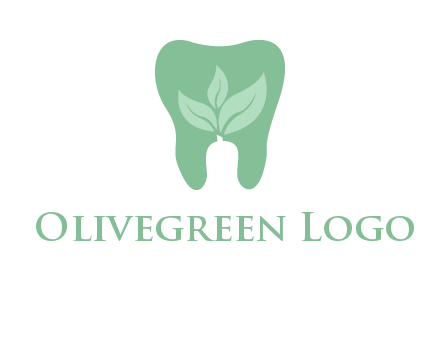 leaves inside tooth logo