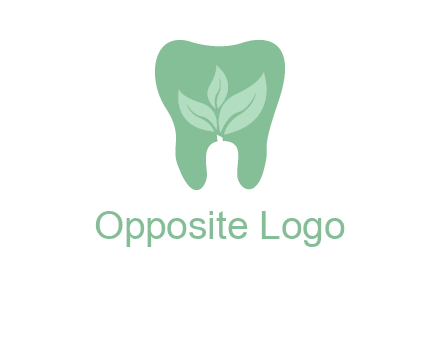 leaves inside tooth logo