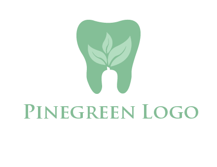 leaves inside tooth logo