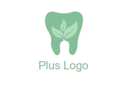 leaves inside tooth logo