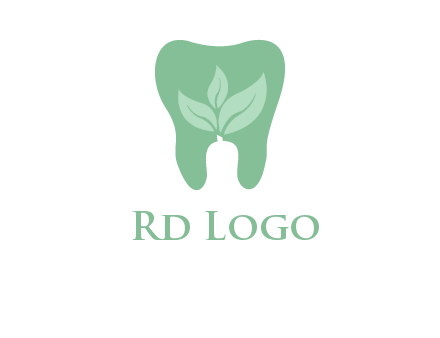 leaves inside tooth logo